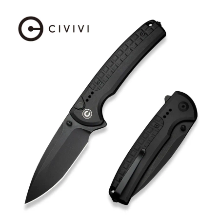 Civivi Sentinel Strike II Knife Black Aluminum/Black FRN, Black Stonewashed Nitro-V (C22025D-1)