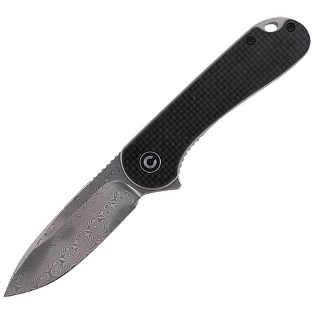 CIVIVI Knife Elementum Flipper Twill Carbon Fiber / Black G10, Damascus (C907DS)