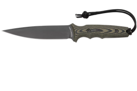 Spartan Blades Harsey Clandestina Knife Camo Linen Micarta, Black PVD MagnaCut by William W. Harsey (SB57BKCMKYBK)