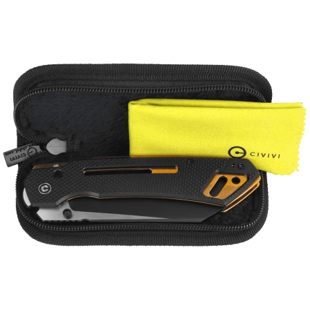 Civivi Buster FG Knife Black G10, Black Stonewashed/Satin Nitro-V by Snecx Tan (C24052-1)