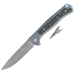 LionSteel Skinny Knife Blue Titanium/Blue Dark Matter Carbon Fiber, Stonewashed MagnaCut by Molletta (SK01 BL)