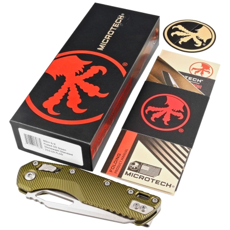 Nóż składany Microtech MSI S/E Fluted OD Green Aluminium, Stonewashed M390MK by Tony Marfione (210-10FLOD)