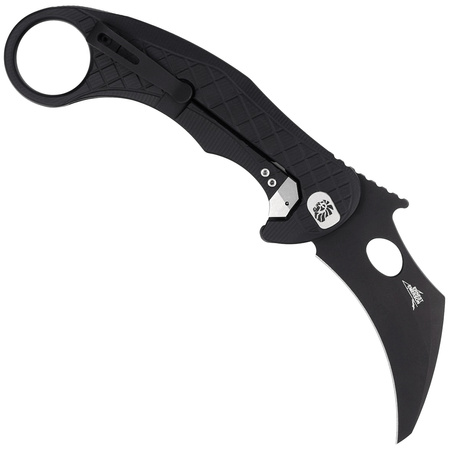 Nóż składany LionSteel L.E.One Karambit Black Aluminium, Chemical Black MagnaCut by Emerson Design (LE1 A BB)