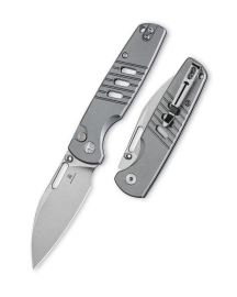 Bestechman Vector Knife Grey Aluminum, Stonewashed D2 (BMK15B)