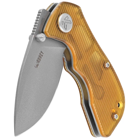 Kubey Karaji KU180H Knife Clear Ultem, Bead Blasted 14C28N