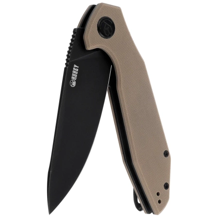 Nóż składany Kubey Nova LL KU117K Tan G10, Blackwashed D2