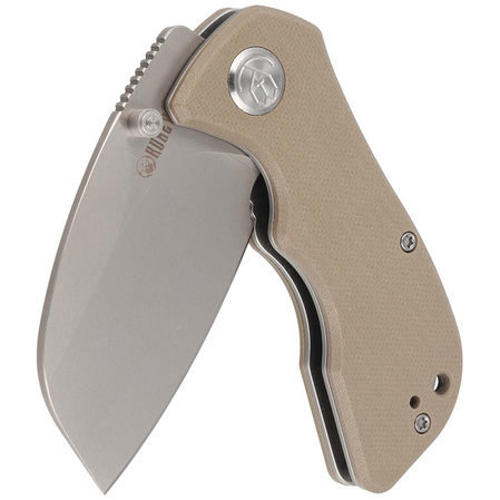 Nóż składany Kubey Karaji Tan G10, Bead Blasted D2 (KU180B)