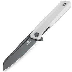 Bestechman Dundee Sheepfoot Knife White G10, Grey PVD D2 by Ostap Hel (BMK09D)
