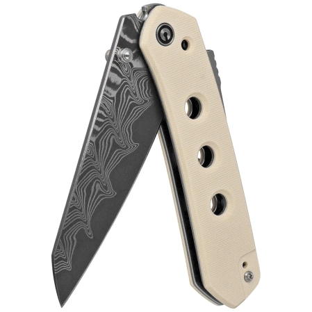 Nóż składany Civivi Vision FG Ivory G10, Damascus by Snecx Tan (C22036-DS1)