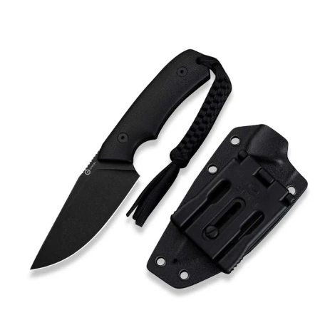 Civivi Gander Knife Black Canvas Micarta, Black Stonewashed 14C28N by Matt Gentry (C24058B-2)