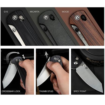 Civivi Yonder Knife Guibourtia Wood, Damascus by Zac Whitmore (C23073B-DS1)