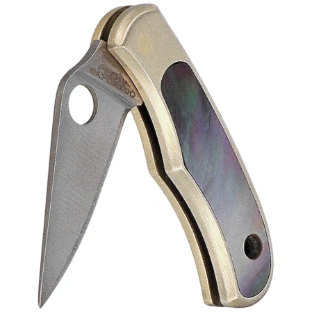 Spyderco Bug Knife Nickel Silver/Abalone, Satin 12C27 (C133AP)