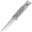 Reate EXO-M Gravity Drop Point Knife Bead Blasted Titanium/Damascus Black-White G10, Satin Elmax
