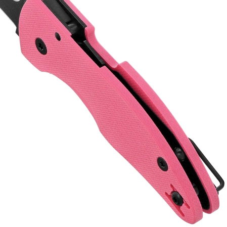 Spyderco MicroJimbo Sprint Run Knife Pink G10, Black DLC CPM S30V by Michael Janich (C264GPNBKP)