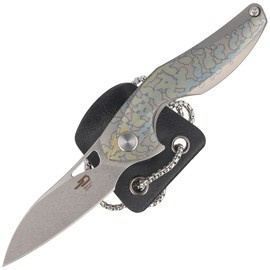 Nóż na szyję Bestech The Reticulan Grey/Colorful Titanium, Stonewashed/Satin CPM S35VN by Elijah Isham (BT1810E)