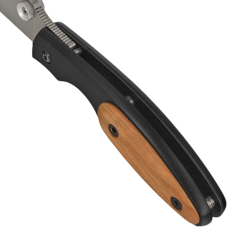 Nóż składany Muela KMC-7OL Black Aluminium/Olive Wood, Satin 440C