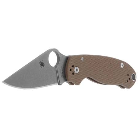 Spyderco Para 3 Sprint Run Knife Brown G10, Satin CPM 15V by Sal and Eric Glesser (C223GPBN15V)