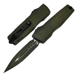 Nóż automatyczny OTF Microtech Luminary ZBP D/E Signature Grenade Green Aluminium, Grenade Green M390MK by Tony Marfione (1270-1WGGS)