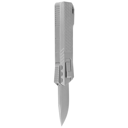 Nóż grawitacyjny Remette RT-Sharp Leopard Titanium, Manual Fine Grinding Pearlescent/Manual Wire Drawing M390 (ZL301A)