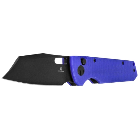 Bestechman Guardian Knife Blue G10 w/ Carbon Fiber Pattern, Black PVD D2 (BMK11G)