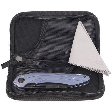 Nóż składany Bestech Wibra Blue Titanium, Black Stonewashed M390 by Kombou (BT2001C)