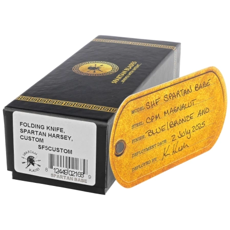 Nóż składany Spartan Blades Harsey Folder Babe Blue Titanium, Bronze HW, Satin MagnaCut by William W. Harsey (SF5BABE)
