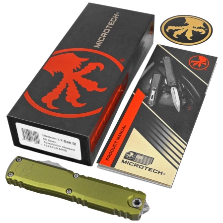 Nóż automatyczny OTF Microtech Ultratech Gen IV S/E OD Green Aluminium, Apocalyptic M390MK by Tony Marfione (11214-10APOD)
