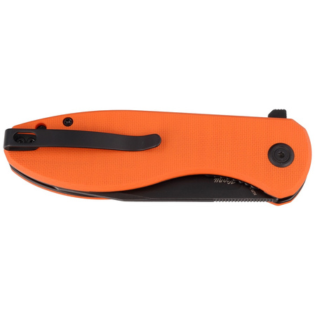 Kubey Knife Master Chief Orange G10, Blackwashed AUS-10 by Keanu Alfaro (KU358E)