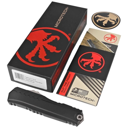 Microtech Cypher II D/E OTF Knife Black Aluminum, Apocalyptic M390MK by Deryk Munroe and Tony Marfione (1242-10AP)