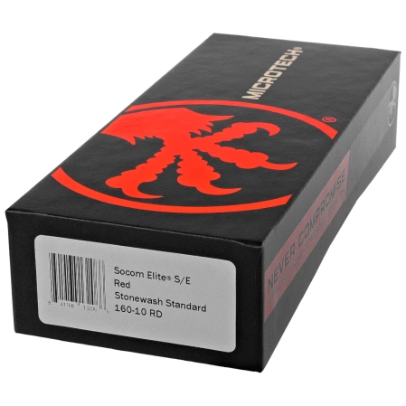 Microtech Socom Elite S/E-M Red Aluminum, Stonewashed M390 by Tony Marfione (160-10RD)