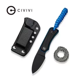 Civivi Baby Banter Fixed Knife Black-Blue G10, Black Stonewashed Nitro-V by Ben Petersen (C23045-1)