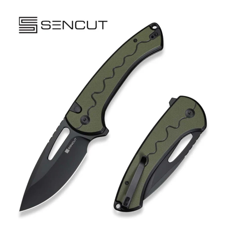 Nóż składany Sencut Squiggy Black / Green G10, Black 9Cr18MoV (S24082A-2)
