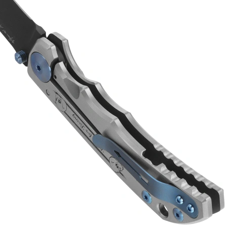 Spartan Blades Harsey Folder ''Memento Mori'' Titanium, Black MagnaCut by William W. Harsey (SF5 Custom Memento Mori)