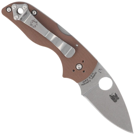 Nóż składany Spyderco Lil' Native Back Lock Sprint Run Brown G-10, Stonewashed CPM 15V by Eric Glesser (C230MBGPBN15V)