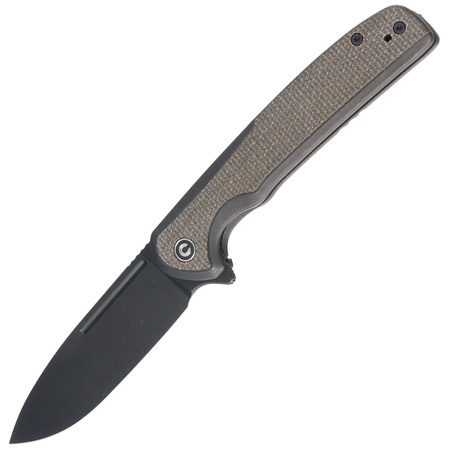 CIVIVI Knife Voltaic Stainless / Green Micarta, Black Stonewashed 14C28N (C20060-3)