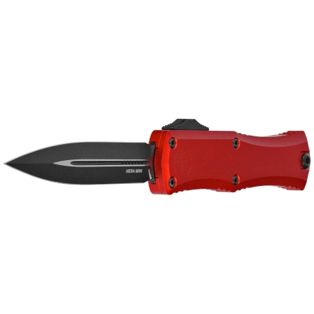 Nóż automatyczny OTF Microtech Hera II Mini D/E Red Aluminium, Black M390MK by Tony Marfione (1702M-1RD)
