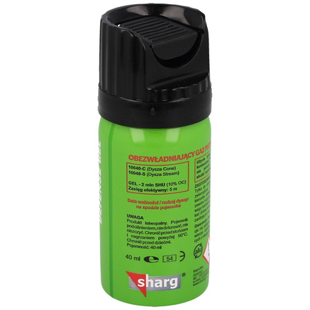 Sharg Defence Green Gel 2mln SHU Pepper Spray, Stream 40ml (10040-S)