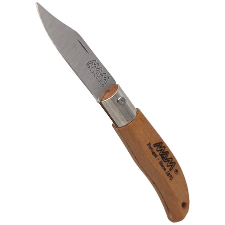 MAM Iberica Mini Keychain Knife, Light Beech Wood, Inox HW, Satin 420 (2001-LW)