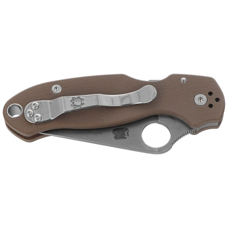Spyderco Para 3 Sprint Run Knife Brown G10, Satin CPM 15V by Sal and Eric Glesser (C223GPBN15V)