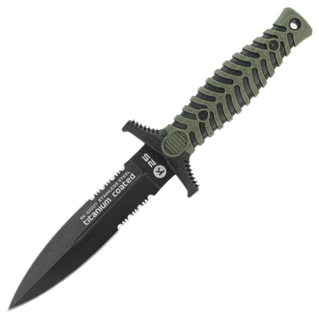 Nóż boot K25 RK-32207 Green ABS/Black Rubber, Black Titanium 7Cr17Mov