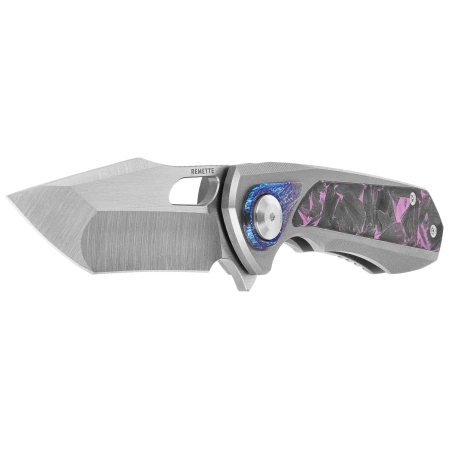 Remette RT-Saker Falcon Knife Gray Titanium/Carbon Fiber, Manual Fine Grinding Satin S45VN (ASTP-3)