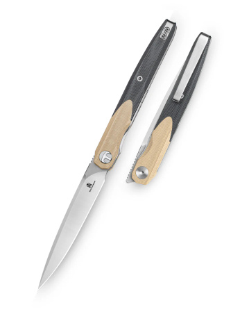 Bestechman Lanza Khaki/Black G10, Satin/Stonewashed 14C28N by Grzegorz Grabarski (BMK14B)