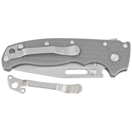 Demko AD20.5 CP Knife Grey Grivory, Stonewashed AUS10A by Andrew Demko (AD20.5-10A-GREY GRIVORY-CP)