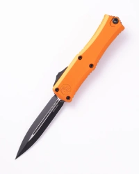 Microtech Hera II Mini D/E OTF Knife Orange Aluminum, Black M390MK by Tony Marfione (1702M-1OR)