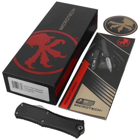 Nóż automatyczny OTF Microtech Hera II Mini Bayonet Black Aluminium, Stonewashed M390MK by Tony and Sean Marfione (1701M-10)