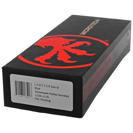 Microtech LUDT Gen III T/E Automatic Knife Blue Aluminum, Stonewashed P/S M390MK by Tony Marfione (1136-11BL)