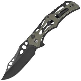 Civivi Biophase Knife Black Aluminum/OD Green G10, Black Stonewashed Nitro-V (C23083C-2)