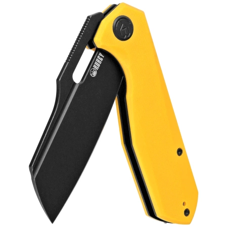 Kubey Atlas Knife Yellow G10, Blackwashed 14C28N by Jelly Jerry (KU328E)