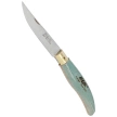 MAM Iberica S Folding Knife Turquoise Beech Wood, Brass HW, Satin (2010-TU)