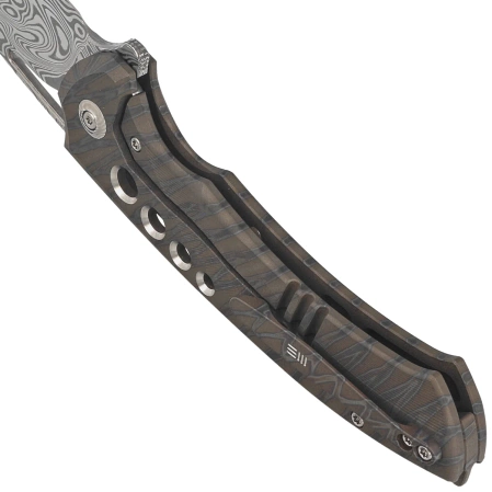 WeKnife Swiftfin Tiger Stripe Titanium, Damasteel Thor (WE23051-DS1)